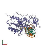 PDB entry 10mh coloured by chain, front view.