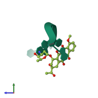 PDB entry 110d coloured by chain, side view.