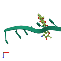 PDB entry 110d coloured by chain, top view.