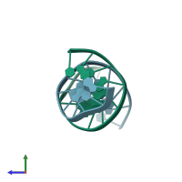 PDB entry 114d coloured by chain, side view.