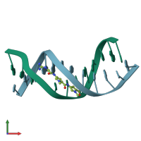 PDB entry 121d coloured by chain, front view.