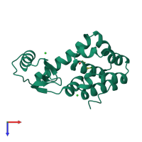 PDB entry 122l coloured by chain, top view.