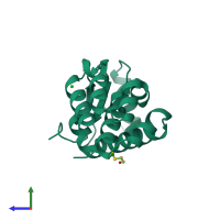 PDB entry 123l coloured by chain, side view.