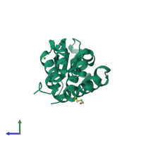 PDB entry 125l coloured by chain, side view.