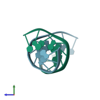 PDB entry 126d coloured by chain, side view.