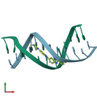 PDB entry 127d coloured by chain, front view.