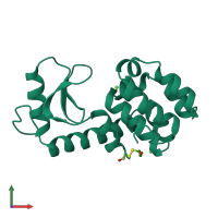 PDB entry 127l coloured by chain, front view.