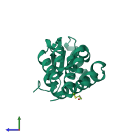 PDB entry 128l coloured by chain, side view.