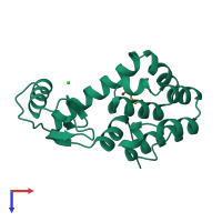 PDB entry 128l coloured by chain, top view.