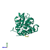 PDB entry 129l coloured by chain, side view.