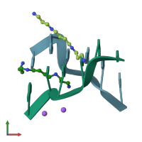 PDB entry 131d coloured by chain, front view.