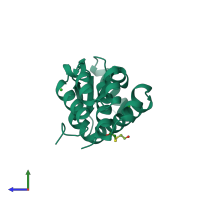 PDB entry 139l coloured by chain, side view.
