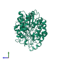 Phosphoglycerate kinase, glycosomal in PDB entry 13pk, assembly 1, side view.