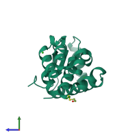 PDB entry 140l coloured by chain, side view.
