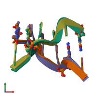 PDB entry 145d coloured by chain, front view.