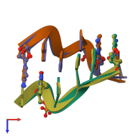 PDB entry 145d coloured by chain, top view.