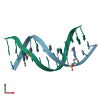 PDB entry 153d coloured by chain, front view.