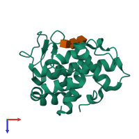 PDB entry 154l coloured by chain, top view.