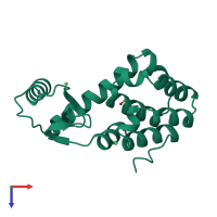 PDB entry 157l coloured by chain, top view.