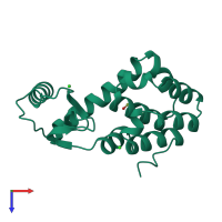 PDB entry 158l coloured by chain, top view.