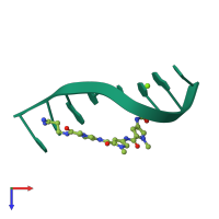 PDB entry 159d coloured by chain, top view.