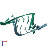 PDB entry 160d coloured by chain, top view.