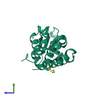 PDB entry 161l coloured by chain, side view.