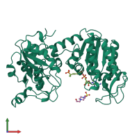 PDB entry 16pk coloured by chain, front view.