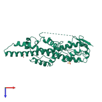 PDB entry 16vp coloured by chain, top view.