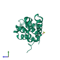 PDB entry 170l coloured by chain, side view.