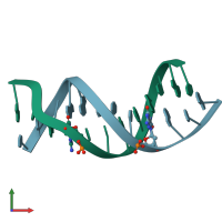 PDB entry 178d coloured by chain, front view.