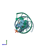 PDB entry 178d coloured by chain, side view.