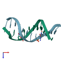 PDB entry 178d coloured by chain, top view.