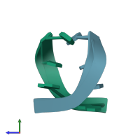 PDB entry 179d coloured by chain, ensemble of 6 models, side view.