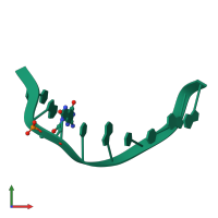 PDB entry 183d coloured by chain, front view.