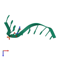PDB entry 183d coloured by chain, top view.