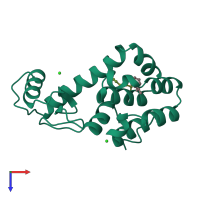 PDB entry 184l coloured by chain, top view.