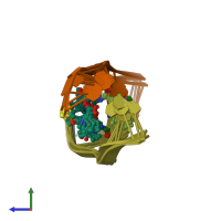 PDB entry 185d coloured by chain, ensemble of 5 models, side view.