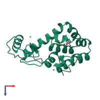 PDB entry 186l coloured by chain, top view.