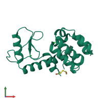 PDB entry 187l coloured by chain, front view.