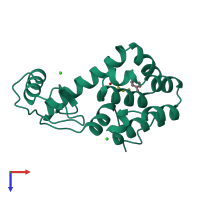 PDB entry 187l coloured by chain, top view.