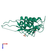 PDB entry 1914 coloured by chain, top view.