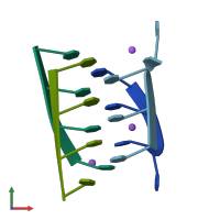 PDB entry 191d coloured by chain, front view.