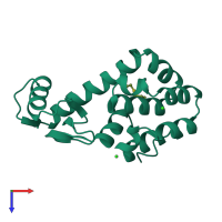 PDB entry 192l coloured by chain, top view.
