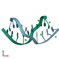 PDB entry 196d coloured by chain, front view.