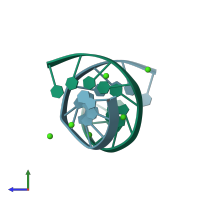 PDB entry 196d coloured by chain, side view.