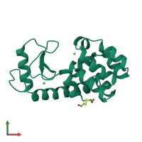 PDB entry 197l coloured by chain, front view.