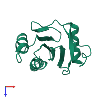 PDB entry 1a0k coloured by chain, top view.