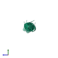 PDB entry 1a11 coloured by chain, ensemble of 10 models, side view.