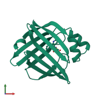 PDB entry 1a18 coloured by chain, front view.